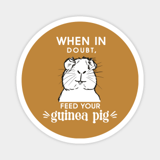 When in doubt,- feed your guinea pig Funny slogan Magnet